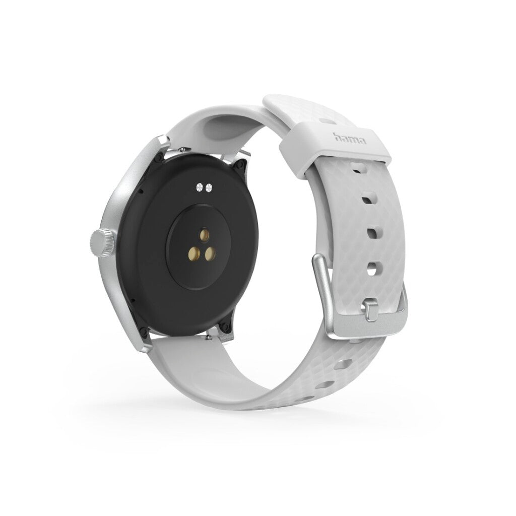 Hama Smartwatch 5010 Round Sleep Monitoring Waterproof 1.38 Inch Silver/Gray - Fitness Watch with Phone Function