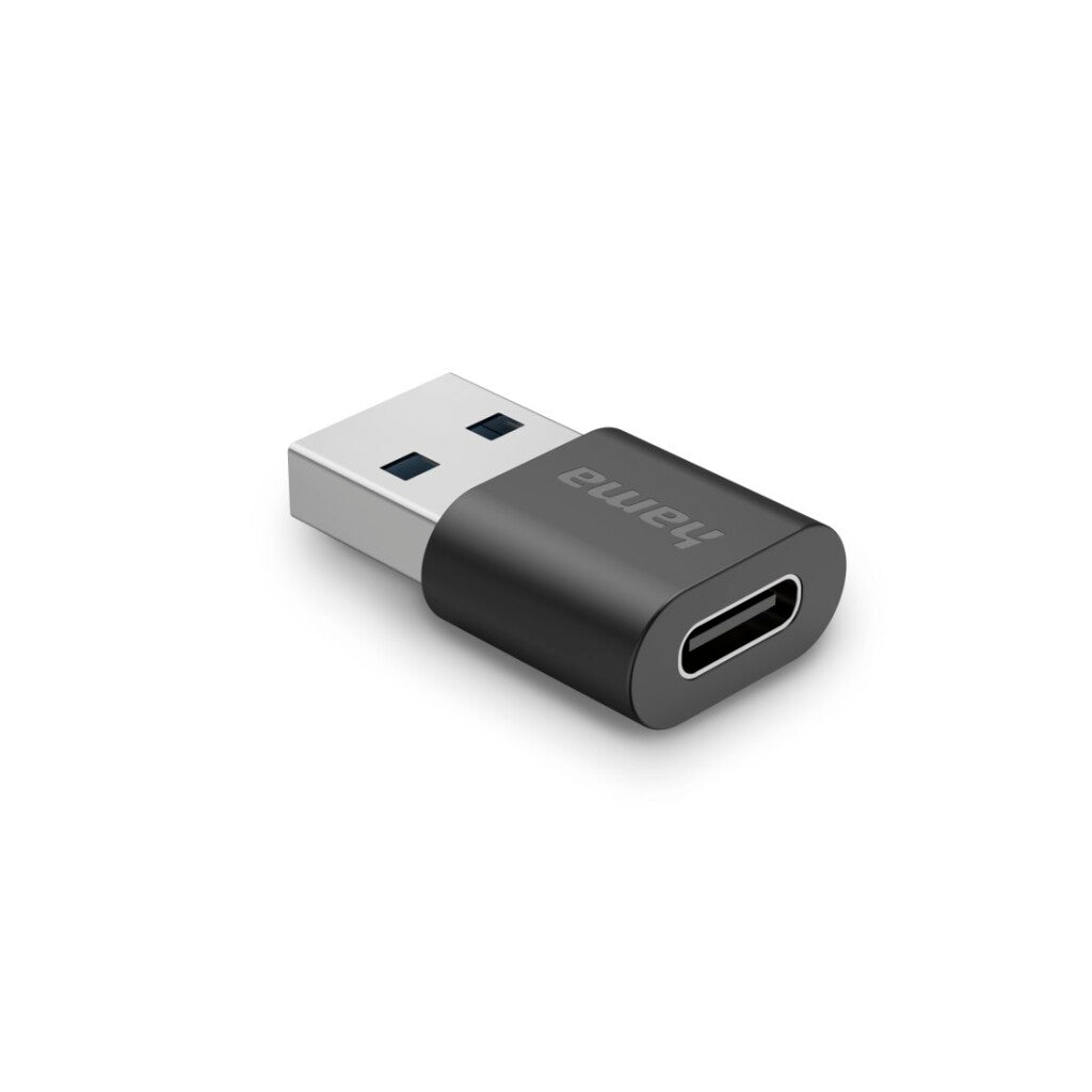 Hama USB Adapter USB A Plug to USB C Connection USB 3.2 GEN2 10 Gbit/s Black