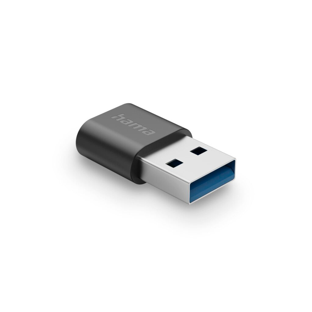 Hama USB Adapter USB A Plug to USB C Connection USB 3.2 GEN2 10 Gbit/s Black