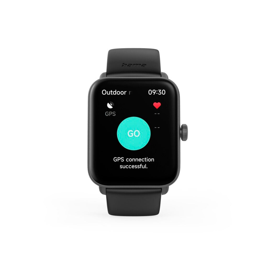 Hama 6010 Smartwatch TFT Display Phone Function Waterproof + GPS Black - Fitness Watch with 100 Sports
