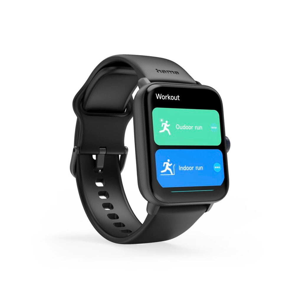 Hama 6010 Smartwatch TFT Display Phone Function Waterproof + GPS Black - Fitness Watch with 100 Sports