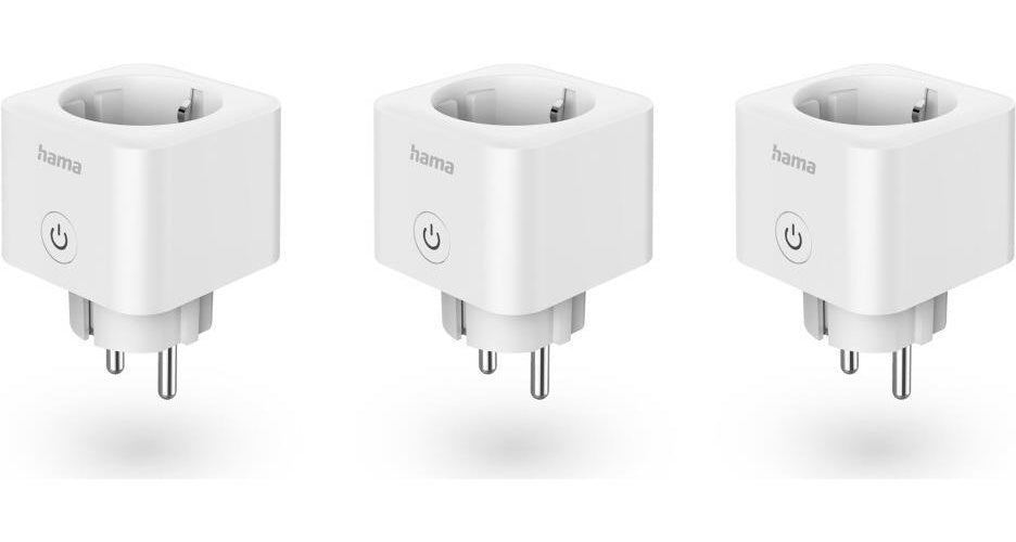Hama Smarte WLAN-Steckdose, Matter, 3.680W, Sprach-/Appgesteuert, 3er-Pack (00176658) afbeelding 1