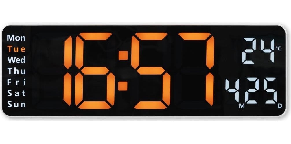 Hama Digitale Wanduhr Santa Cruz, Thermometer, großes Display, Fernbedien., WS (00222224) afbeelding 1