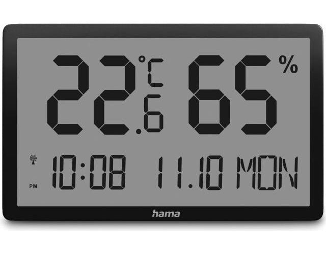 Hama Thermometer und Hygrometer Lombok, digital, für innen, Schwarz (00222232) afbeelding 1