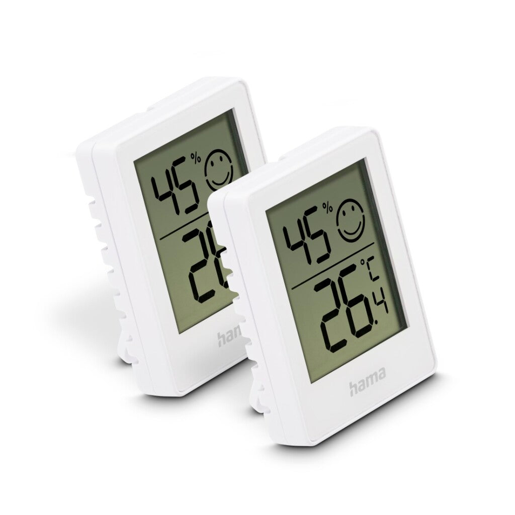 Hama Baros Digital Indoor Thermometer and Hygrometer White 2-Piece