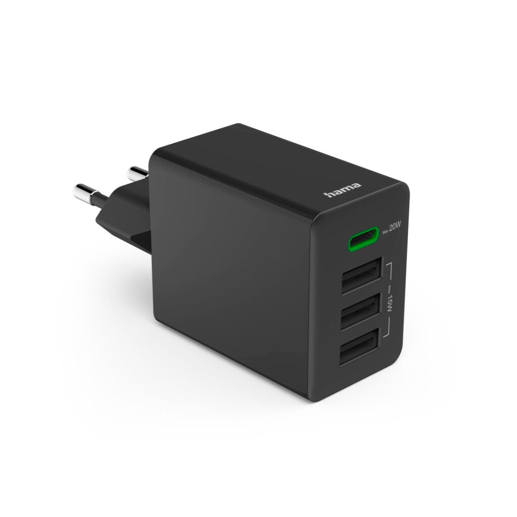 Hama Fast Charger 1x USB-C PD 3x USB-A 35W Black