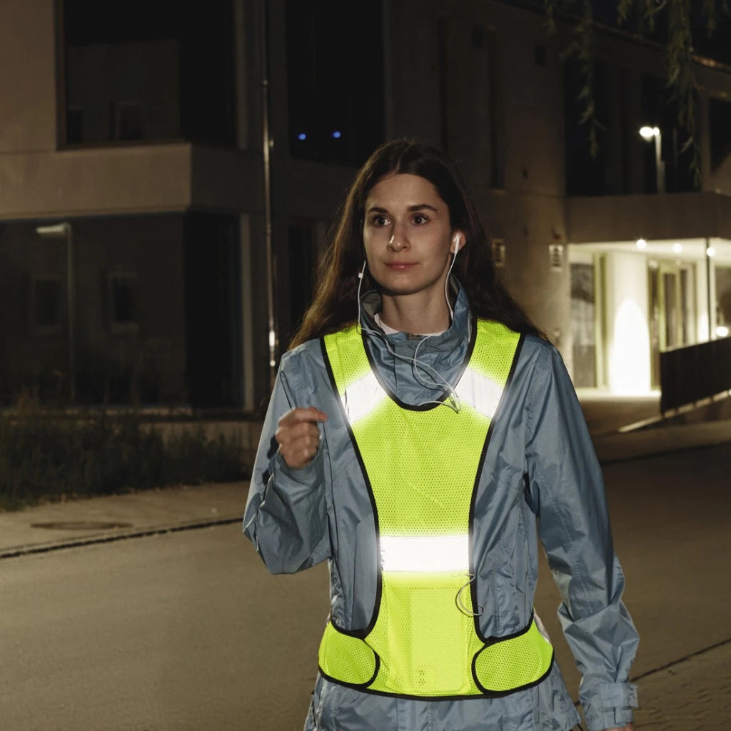 Hama Reflective Vest Neon Yellow - Light Reflective Vest for Cycling and Outdoor Activities - Universal Size