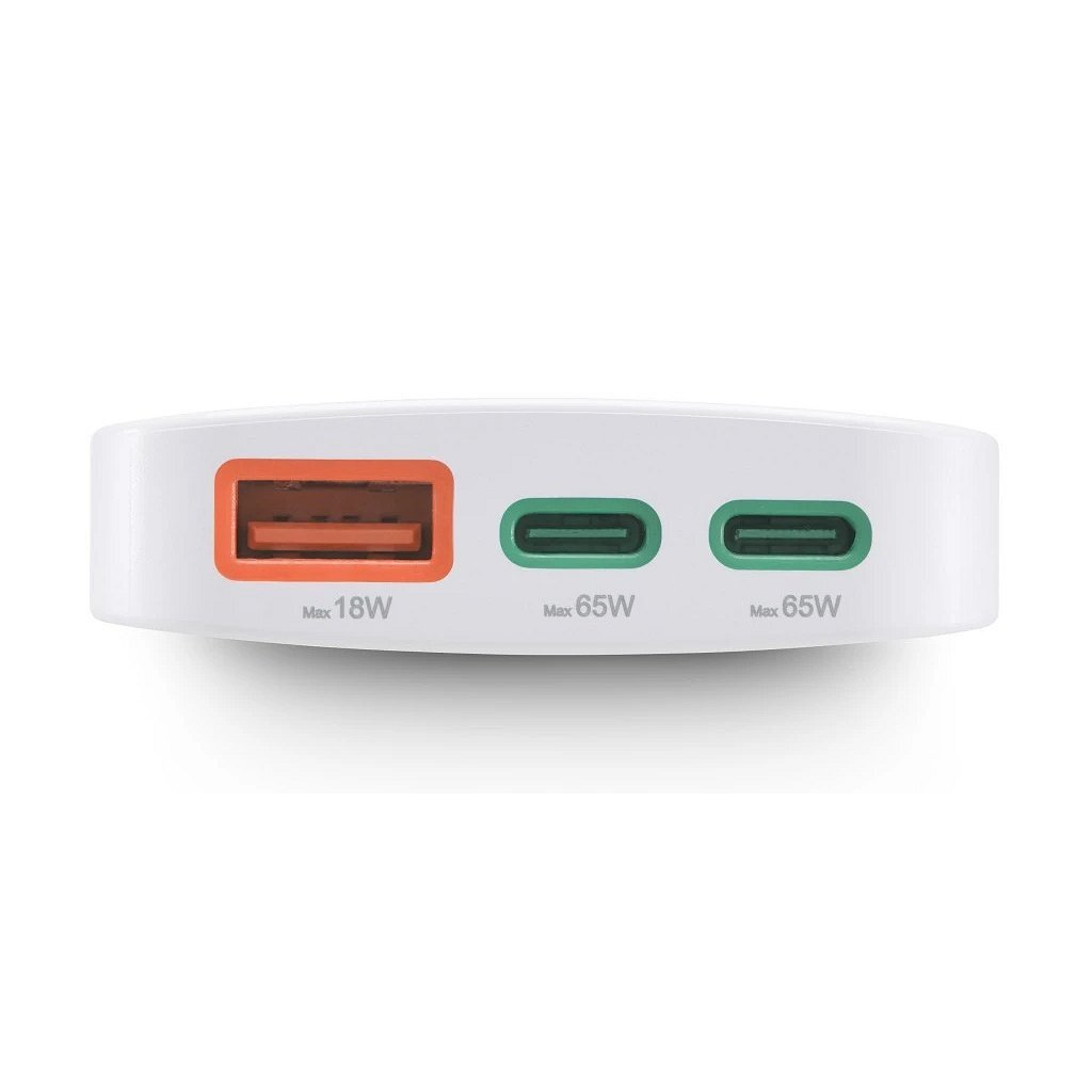 Hama Flat Charger GaN Universal USB-C Notebook Power Adapter PD 5-20V/65W White