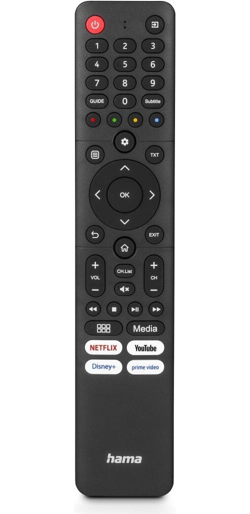 Hama Universal-Fernbedienung für Hisense TVs, IR, lernfähig, mit 4 App-Tasten (00221067) afbeelding 1