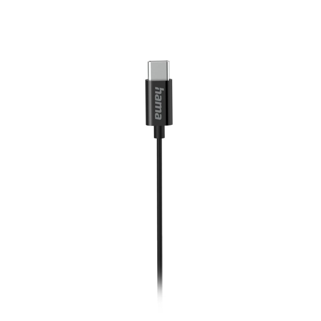 Hama Curly In-Ear Headphones + Microphone USB-C Black