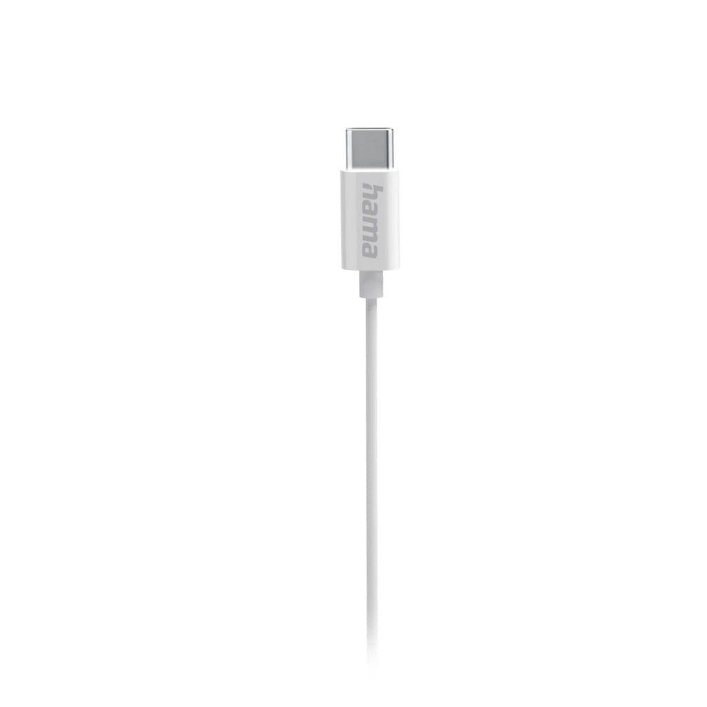 Hama Curly In-Ear Headphones + Microphone USB-C White