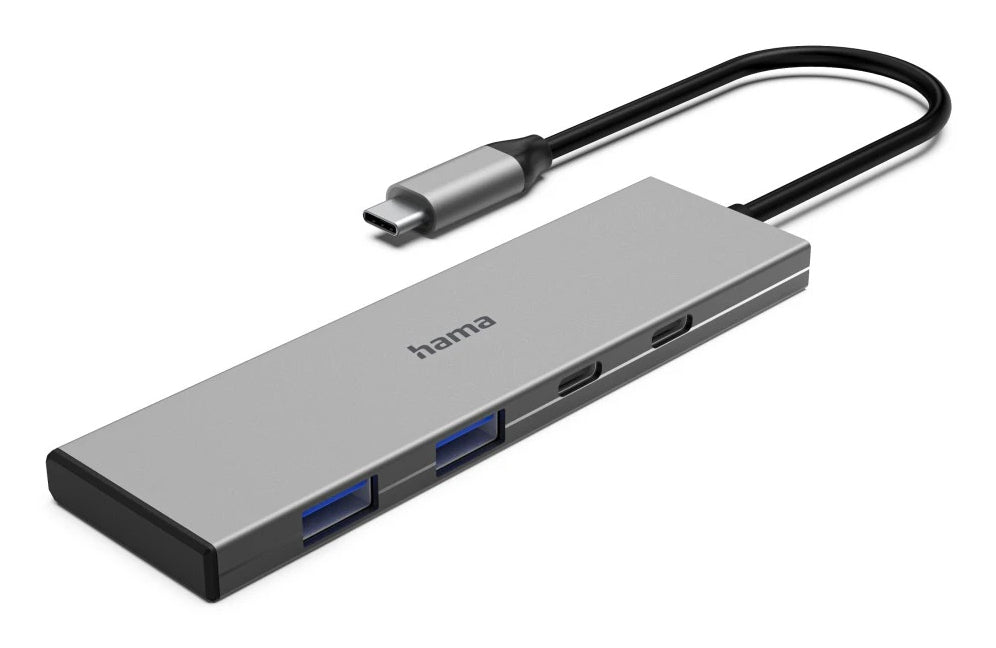 Hama USB-C Hub 4 Ports 2x USB-A 2x USB-C USB 3.2 Gen2 10 Gbit/s PD Aluminum