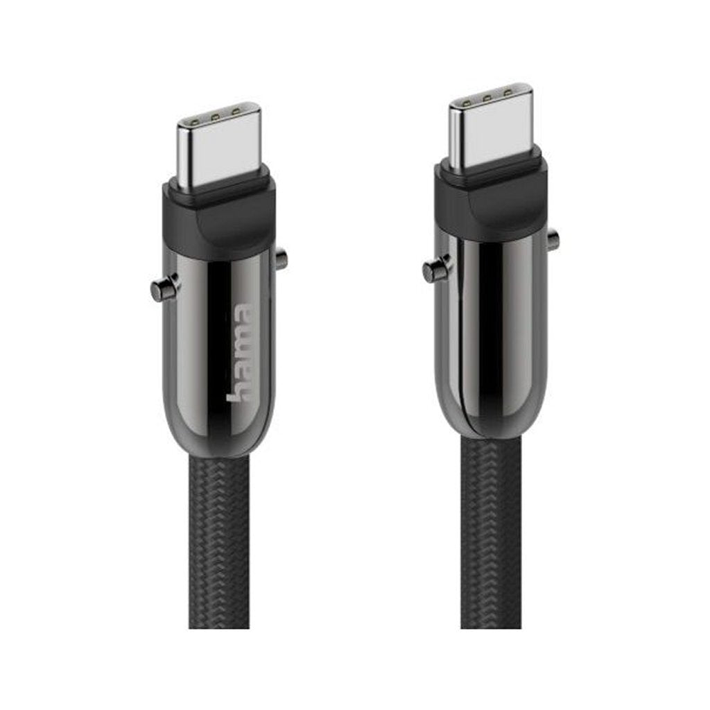 Hama USB-C Cable & Phone Strap 120 cm Black