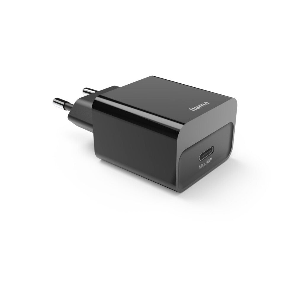 Hama Fast Charger USB-C PD 20W Black - Power Delivery Adapter for Smartphones