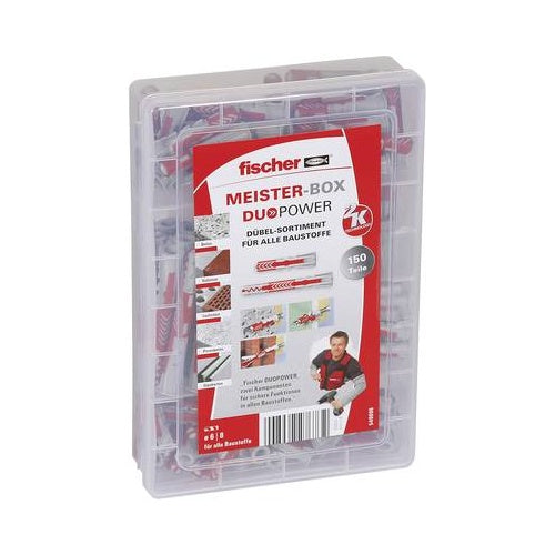 Fischer 540096 Meister-Box DUOPOWER kurz / lang (150) Inhalt 1 St. 2f. Lieferumfang 60x DUOPOWER 6 x 30, 40x DUOPOWER 8 (540096) afbeelding 1