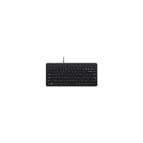 Perixx | Mini PS2 Keyboard | PERIBOARD-409 P - DE 2 USB Hubs 82-Key Compact Wired | Black afbeelding 1