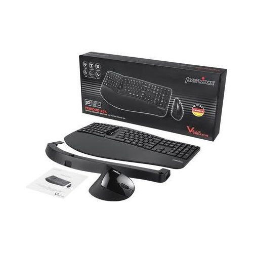 Perixx PERIDUO-605 - Tastatur-und-Maus-Set - mit Scroll-Rädchen - kabellos - 2,4 GHz - Schwarz (11612) afbeelding 1