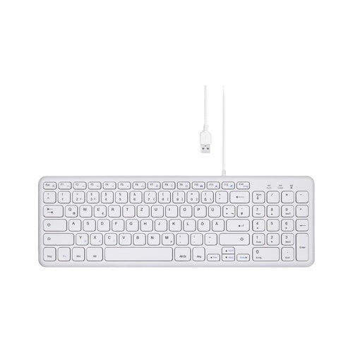 Perixx PERIBOARD-213 DE W USB Tastatur Deutsch, QWERTZ Weiß (11960) afbeelding 1