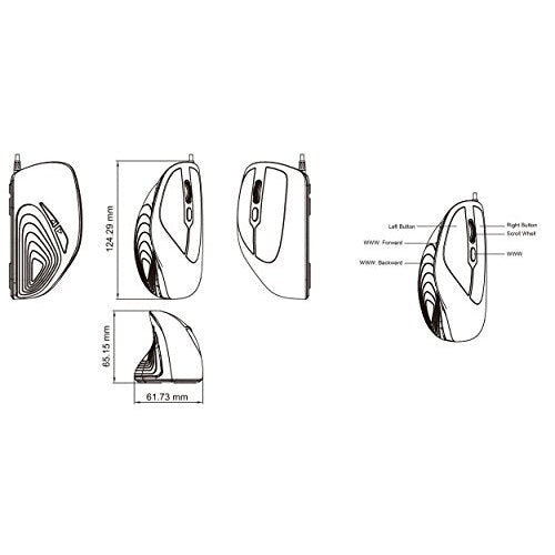 Perixx ergonomische Vertical Maus Perimice 515 II, USB, black Kabelgebundene ergonomische vertikale Maus (11209) afbeelding 2