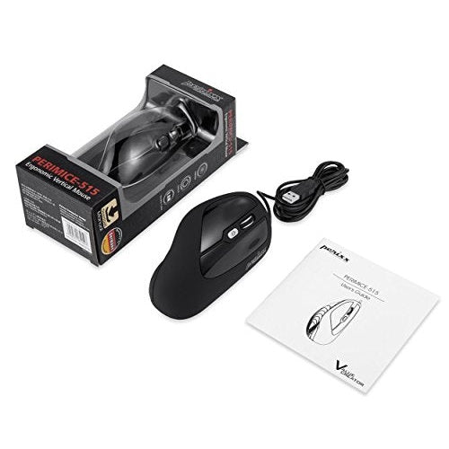Perixx ergonomische Vertical Maus Perimice 515 II, USB, black Kabelgebundene ergonomische vertikale Maus (11209) afbeelding 3