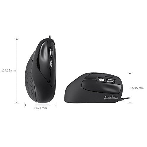 Perixx ergonomische Vertical Maus Perimice 515 II, USB, black Kabelgebundene ergonomische vertikale Maus (11209) afbeelding 4