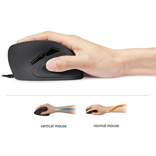 Perixx ergonomische Vertical Maus Perimice 515 II, USB, black Kabelgebundene ergonomische vertikale Maus (11209) afbeelding 5