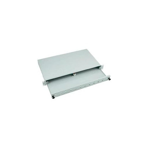 Spleißbox 24SC(D)-Front aus-ziehbar, RAL7035, 1HE (53600.3) afbeelding 1