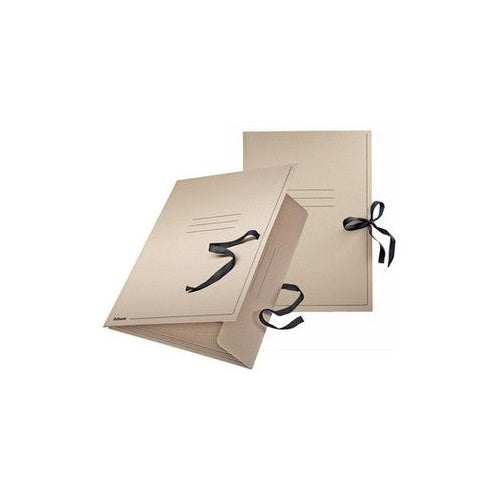 Esselte Zeichnungsmappe, DIN A1, mit Bändern, grau aus Karton, 550 g/qm, mit 3 Schutzklappen, - 1 Stück (623408) afbeelding 1