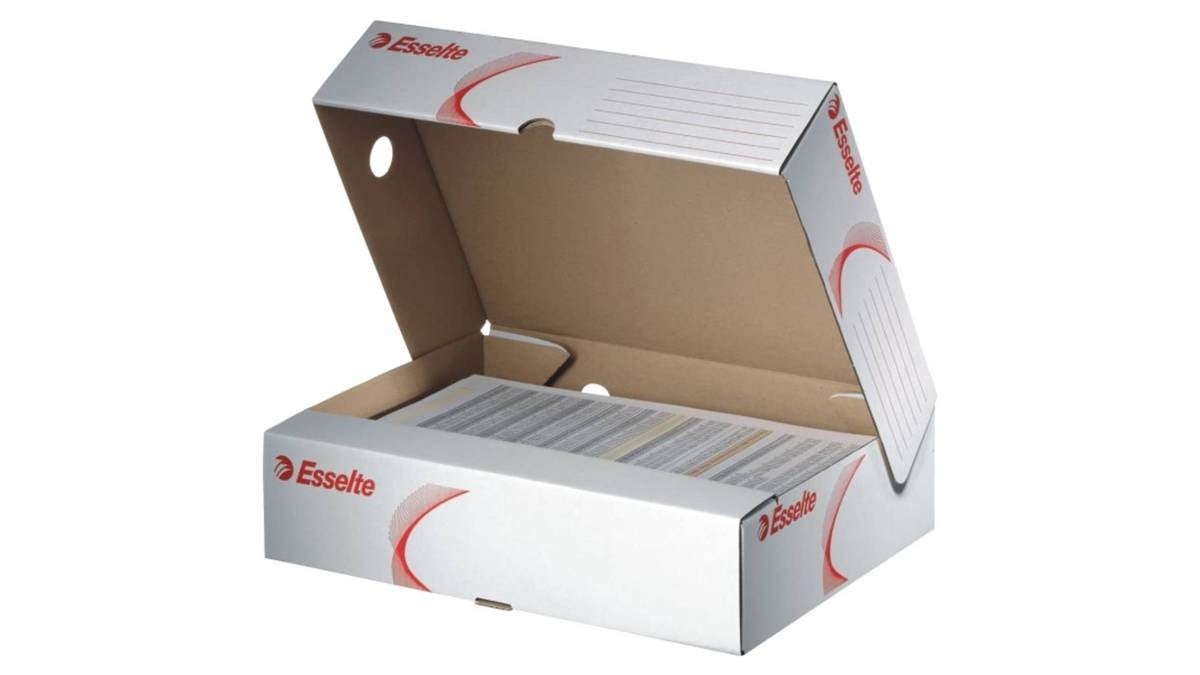 Archivschachteln A4 8cm weiss/rot 255x80x329 mm Karton 25 Stück (128004) afbeelding 1