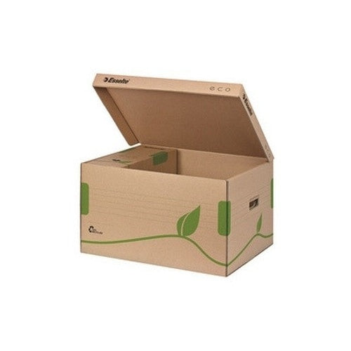 Esselte Archiv-Klappdeckelbox ECO, braun für Format DIN A4+, aus 100% recycelter Pappe, zu 100% - 10 Stück (623918) afbeelding 1