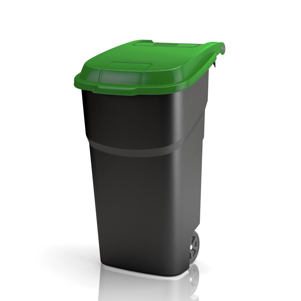 Rotho Atlas Waste Bin 100 L Green - Ideal for Large Spaces