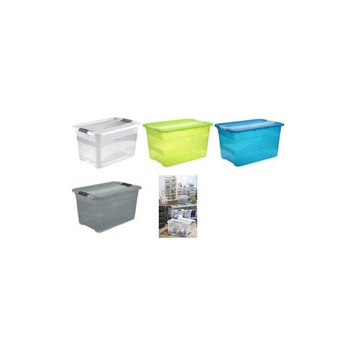 keeeper Aufbewahrungsbox "cornelia", 52 Liter, crystal-grey transparent, mit Deckel, Deckel mit Schiebeverschluss, - 1 Stück (1094282700000) - 4052396083064 - image 1