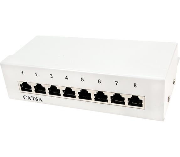 LogiLink Patch Panel Desktop - Patch Panel - Wand montierbar - RJ-45 X 8 - Hellgrau, RAL 7035 afbeelding 1