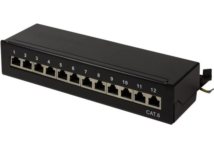 Logilink Patchpanel Tisch/Wand Cat.6 STP 12 Ports, black (NP0017) afbeelding 1