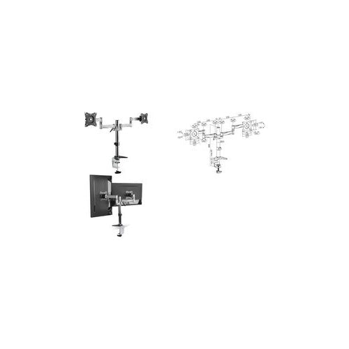 LogiLink BP0077 Flachbildschirm-Tischhalterung 68,6 cm (27" ) Durchgeschraubt Schwarz - Edelstahl (BP0077) afbeelding 1
