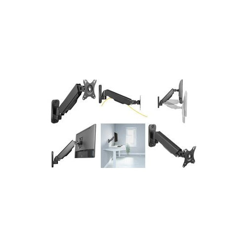 Logilink - Befestigungskit - für Flachbildschirm (Gasfeder) - Kunststoff, Aluminium, Stahl - Schwarz - Bildschirmgröße: 43.2-81.3 cm (17"-32") - Wandmontage (BP0144) afbeelding 1