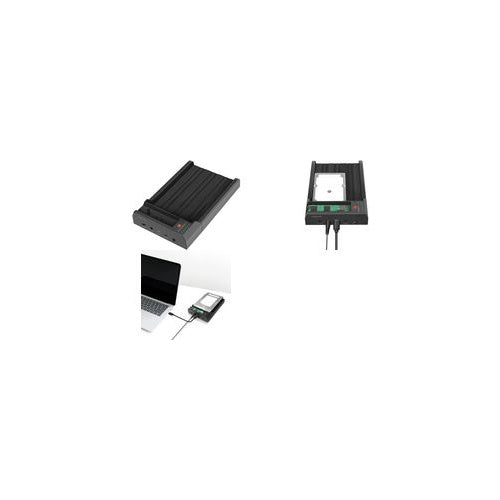 Logilink Quickport - HDD / SSD Dockingstation Schächte: 2 - 2.5" / 3.5" gemeinsam genutzt, M.2 (6,4 cm/8,9 cm gemeinsam genutzt) - M.2 NVMe Card / SATA 6Gb/s - USB 3.2 (Gen 2) - Schwarz (QP0031) afbeelding 1