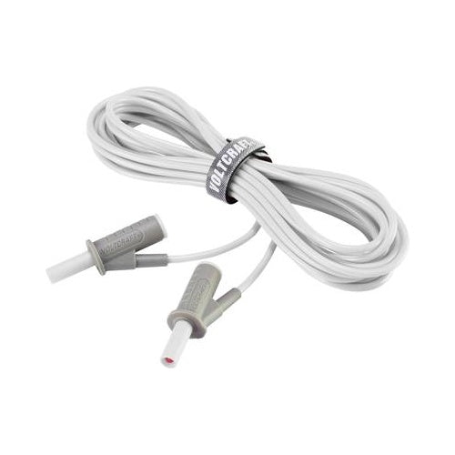 VOLTCRAFT Hochflexible Sicherheits-Messleitung [Lamellenstecker 4 mm - Lamellenstecker 4 mm] 5 m Weiß MSB-501 10 A (VC-8063475) afbeelding 1