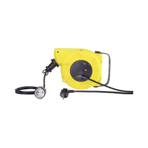 Renkforce RF-3349118 Wandkabeltrommel 9 m Schwarz Schutzkontakt-Winkelstecker (RF-3349118) afbeelding 1