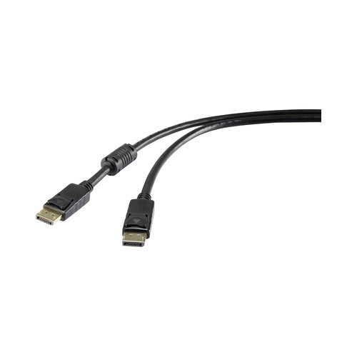 Renkforce DisplayPort Anschlusskabel DisplayPort Stecker 5.00 m Schwarz RF-5234036 vergoldete Steckkontakte, mit Ferritkern DisplayPort-Kabel (RF-5234036) afbeelding 1