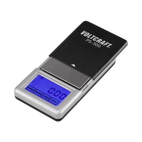 VOLTCRAFT VC-8912595 PS-200 Taschenwaage Wägebereich (max.) 200 g Ablesbarkeit 0.01 g batteriebetrieben Schwarz, Silber (VC-8912595) afbeelding 1