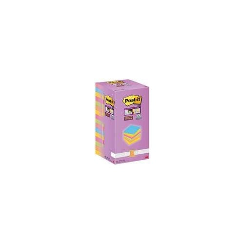 Post-it Super Sticky Notes Carnival Haftnotizen extrastark farbsortiert, 16 Blöcke (655-16SS-COL) afbeelding 1