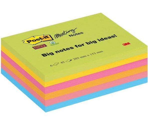 3M 86456SSEU Klebezettel Rechteck Mehrfarben 45 Blätter (8645-6SS-EU) afbeelding 1
