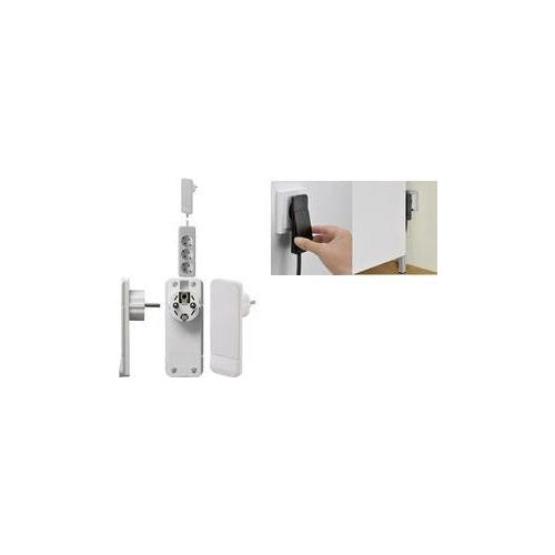 Bachmann FLAT PLUG - Verlängerungsschnur - Eingabe, Eingang CEE 7/7 - Ausgangsbuchsen: 2 - 1,6m - weiß (933.007) afbeelding 1