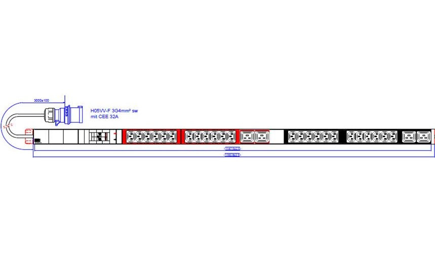 Bachmann IT PDU Basic - Stromverteilungseinheit (Rack - einbaufähig) - Wechselstrom 230 V - 1-phasig - Eingabe, Eingang CEE 7/7 - Ausgangsbuchsen: 24 - 1U (800.2336) afbeelding 1