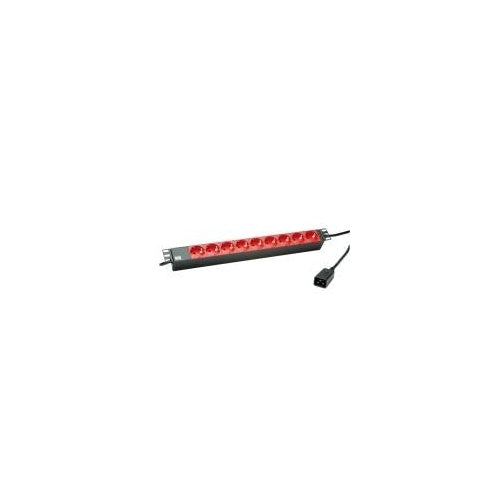 Bachmann 19071761 48,30cm (19") Steckdosenleiste 9xSchuko Anschluß C20 schwarz (333937) afbeelding 1