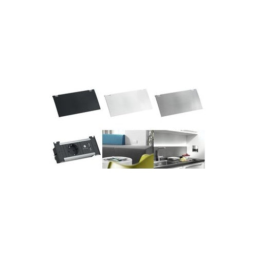 Bachmann KAPSA - Steckdose - X-small - 2P+E - Typ F, USB - mit Verschluss - 1 Steckdose, 2 USB-Anschlüsse - 3.1 A - Schwarz, RAL 9005 afbeelding 1