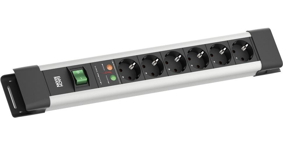 Bachmann CONNECTUS 6xCEE7/3 1xSPD 1xSchalter 2.0m CEE7/7 Grau (BM005904) afbeelding 1