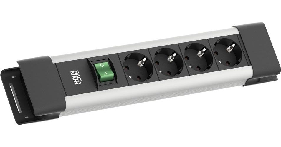 Bachmann CONNECTUS 4xCEE7/3 1xSchalter 2.0m CEE7/7 Grau (BM005906) afbeelding 1