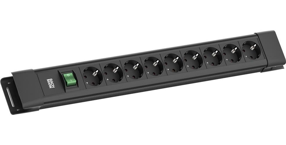 Bachmann | Power Strip CONNECTUS BM005909 9x CEE7/3 1x Switch 2.0m CEE7/7 | For EU Mains | Black afbeelding 1